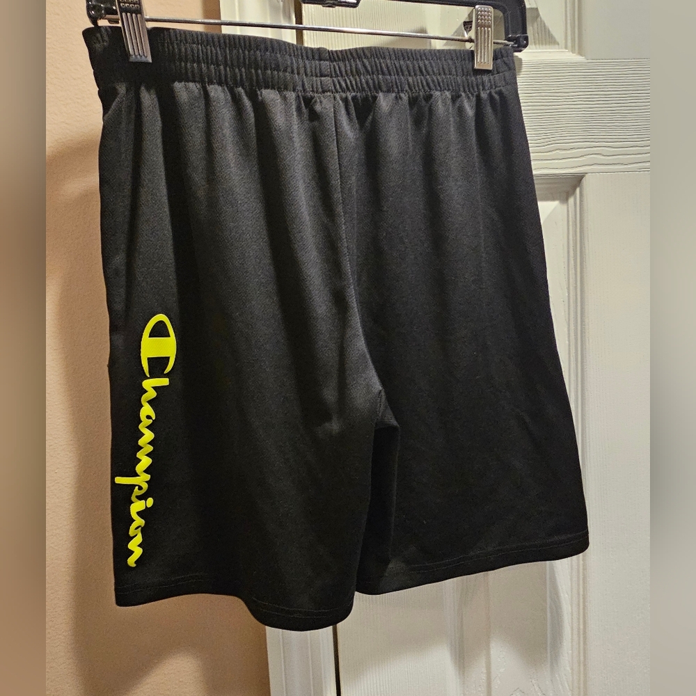Champion kids Black Shorts with Yellow Logo